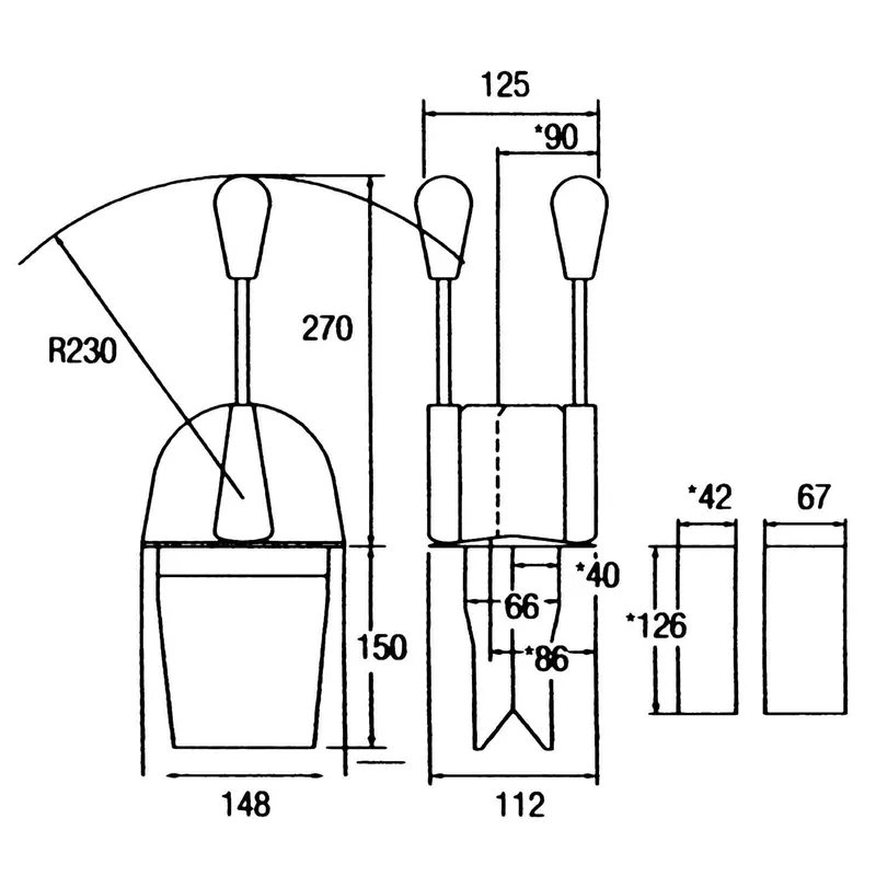 Einhebel-Fernbedienung Nb, Topmontage, für Schaltung
