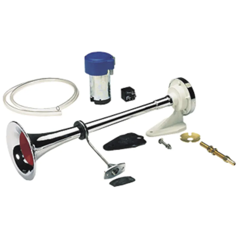 Messingverchromtes Signalhorn mit Kompressor, Einklang, L=500mm, 24v (111db(A)-228hz)