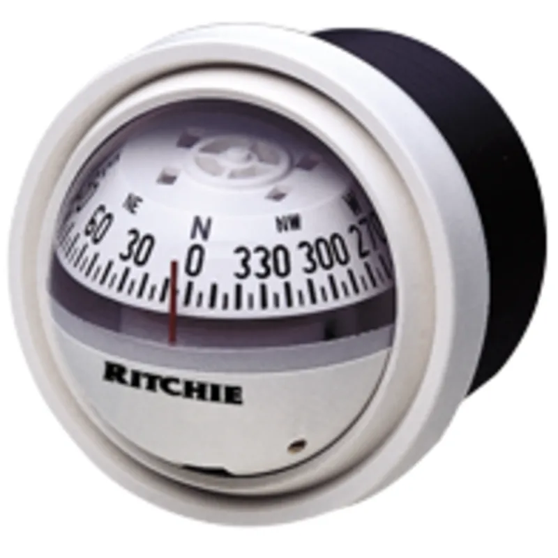 Ritchie Kompass Modell 'Explorer V-57w.2', 12v, Armaturenbrettkompass, Rose Ø69,9mm/5°, Weiß