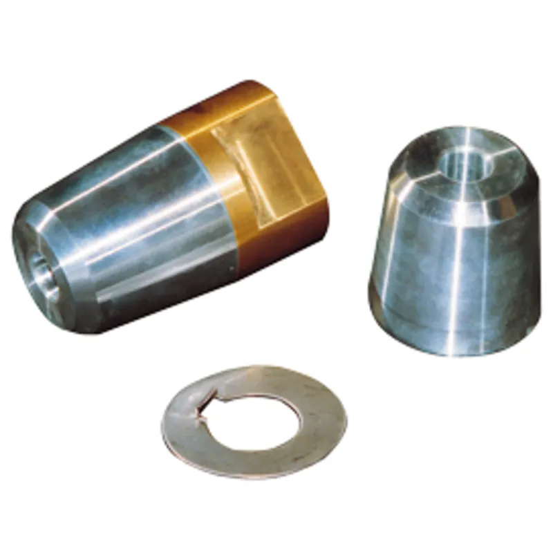 Hutmutter mit Zinkanode & Niro Sicherungsblech für Propellerwelle Ø45mm (M30x2 Gewinde)