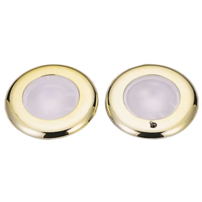 Kunststoff Led-Deckenleuchte mit Crom Ring, Ø77.2mm, Einbau, 12-24v/1,8w, Warm White, mit Schalter