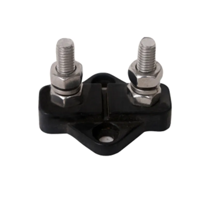 Isolierter Anschlußbolzen, Twin, Zinn-Platte Aus Abs, 2x 10mm, mit Spacer, Schwarz