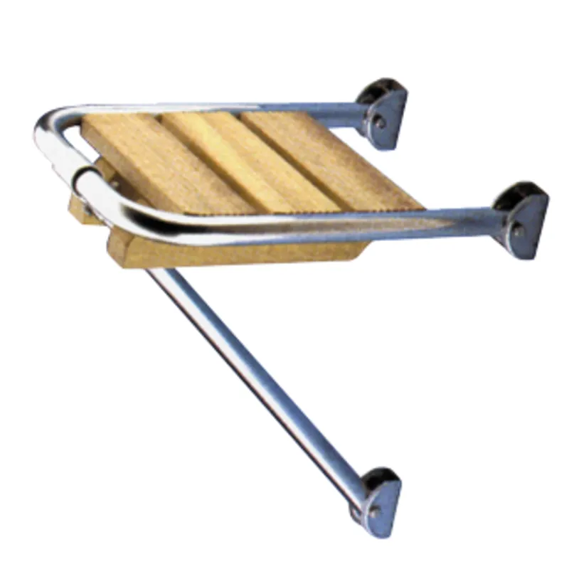 Niro Mini Badeplattform mit Holzlatten Aus Teak, Abm. 270x360mm, 1x Stüzen, Rohr Ø25mm