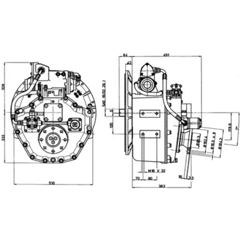 Technodrive Hydraulisches Wendegetriebe Tm1200a, R=2,30:1