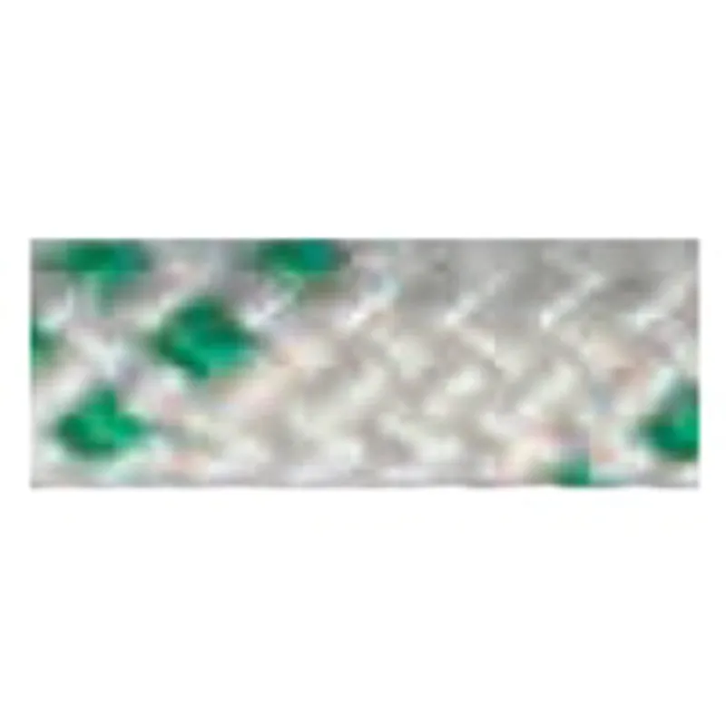 Allcord-21, Doppelt Geflochtene Schotleine, Ø8mm, Weiß mit Grünem Kennfaden, 200m