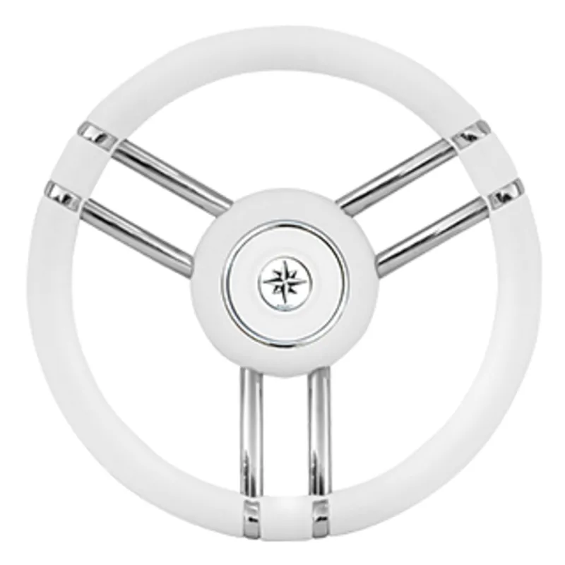 3-Doppelspeichen-Lenkrad "Typ 28", Weiß, mit Polyurethan-Kranz, Ø=350mm