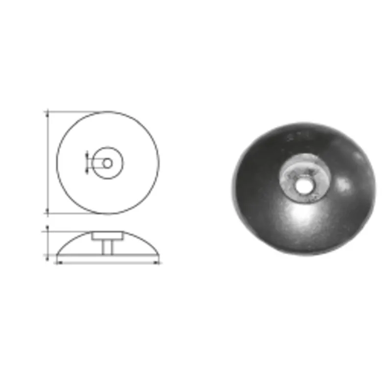 Zink Runde Ruderblattanode, Ø70mm (0,3kg)