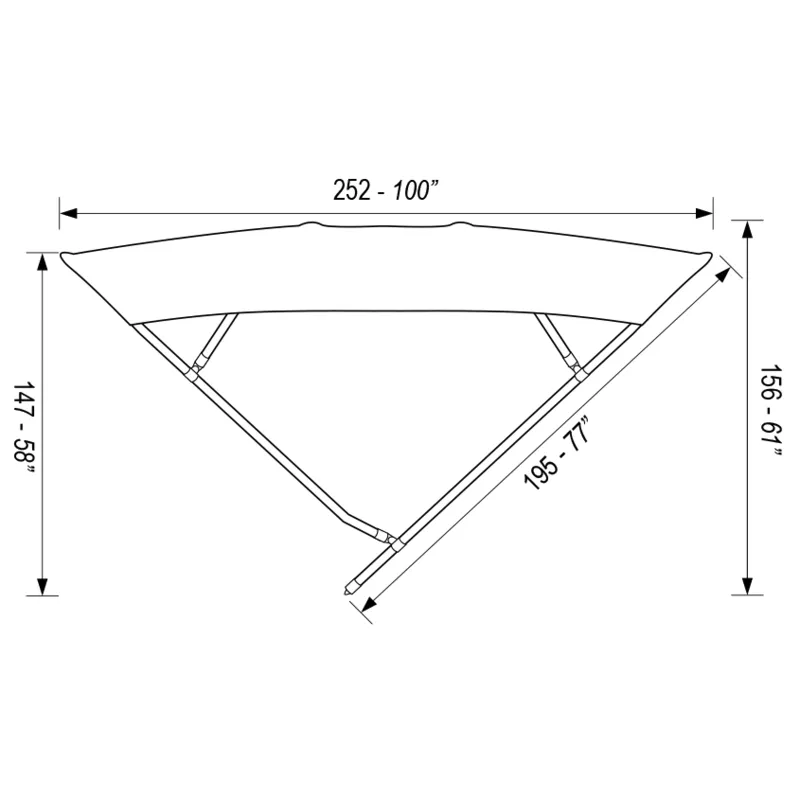 Markise Typ Onyx 245x156x252cm; Schwarz; Rohr Ø 25mm