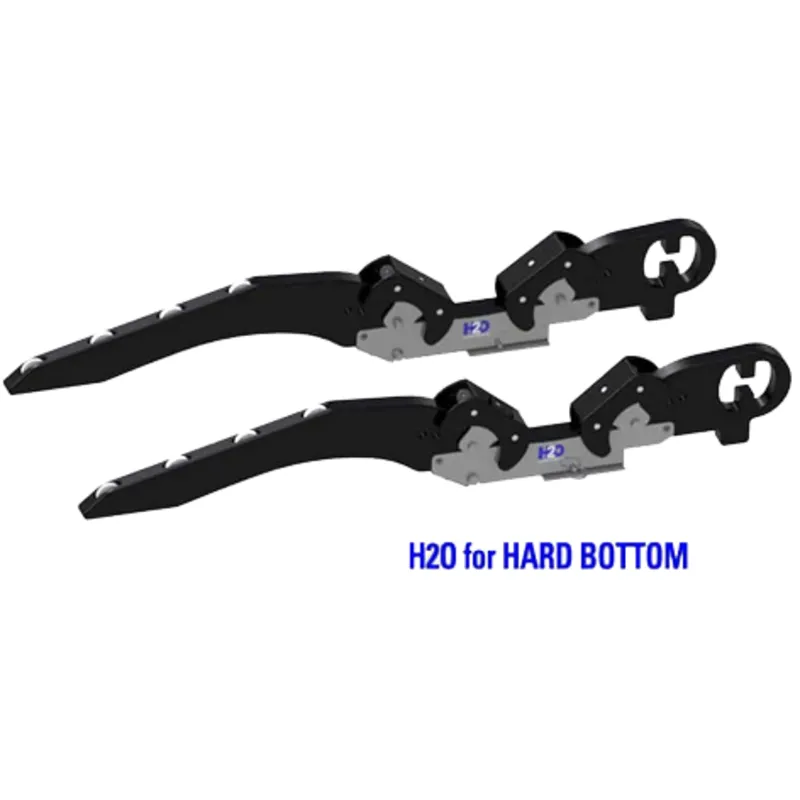 Hurley H2o Davit System 10" Mount Hard Bottom Black mit Fußplatte für Die Montage auf Der Badeplattform