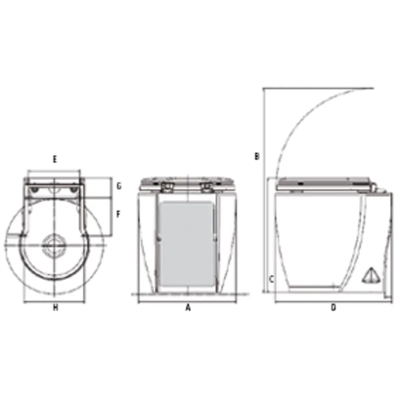 Elektrische Toilette Modell 'Laguna Standard', 12v/19a, Inkl. Bedienungspanel