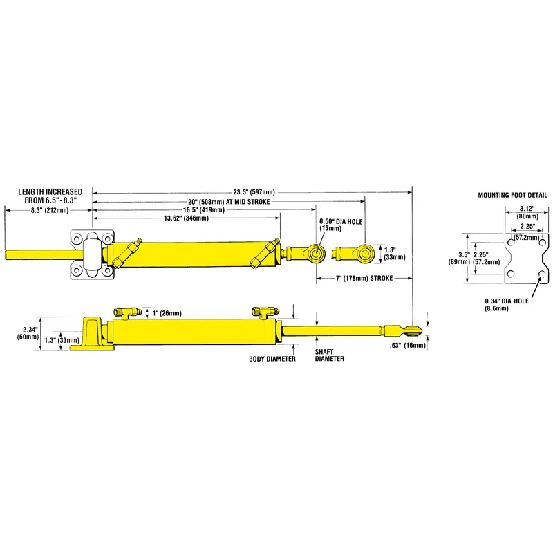 Seastar Capilano Zylinder 228kgm für Hydraulisches Innenbord Steuersystem (Ba200-11tmc)