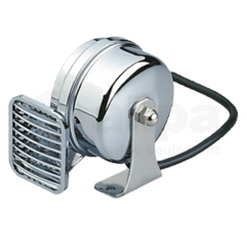 Messingverchromter Elektromagnetischer Signalhornsatz, Zweiklang, L=105mm, 12v, (110db(A)-410/490hz)