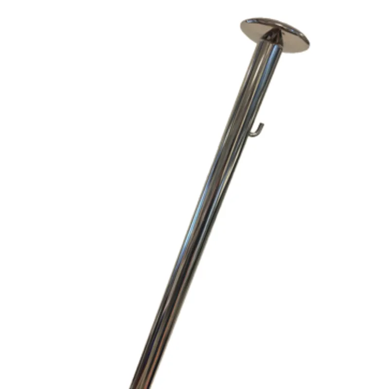 Niro Flaggenstock, L=600mm Ø25mm, mit 2 Haken