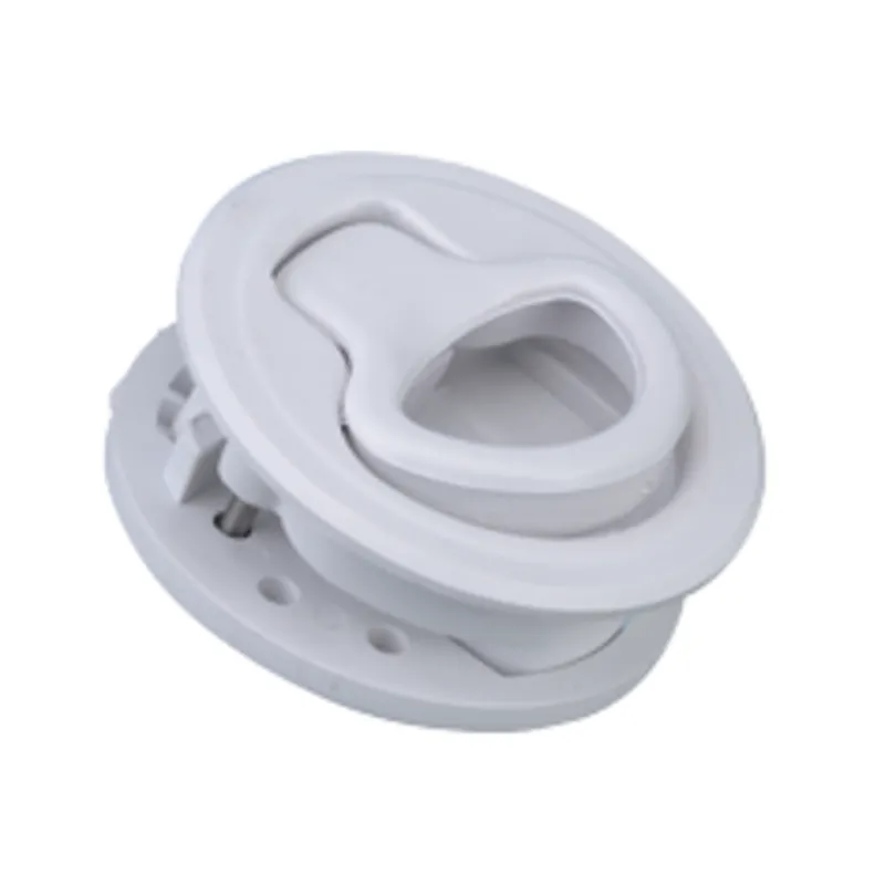 Kunststoff Einlaßgriff für Luken und Türe Ohne Schloß, Ø60mm, Gatmaat Ø50mm, Weiß