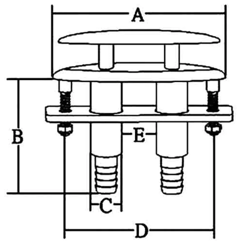 Niro Versenkbare Klampe, (Komplett mit Kunststoff Adapter für Entwässerung)