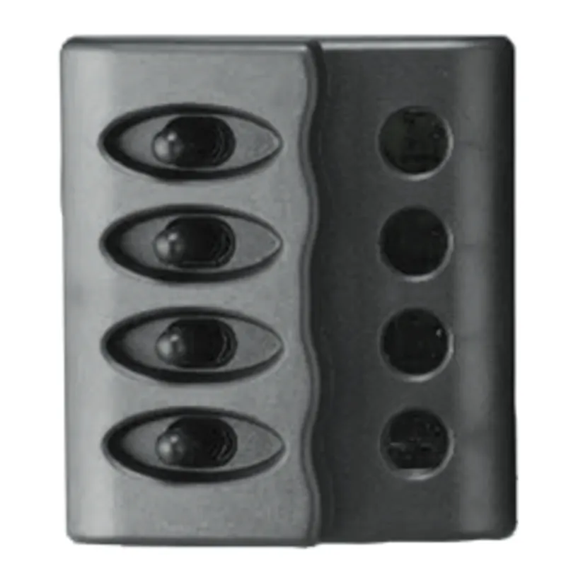 Kunststoff Schalttafel, 12v, 4-Schalter, Keine Sicherungen mit Led-Indikator, Inkl. Labelsatz