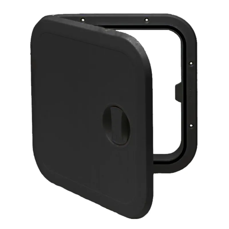 Kunststoff-Luke, 373x373mm, 180°, Abnehmbar, Schwarz