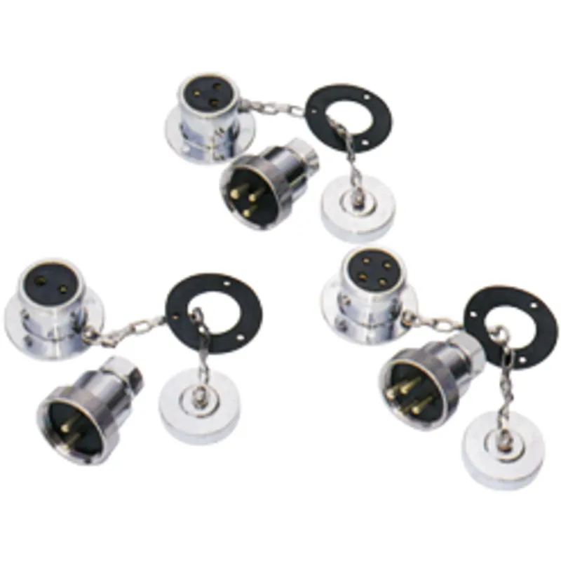 Messing-Verchromter Wasserdichter Stecker, 5a, 3-Anschlüsse, Komplett mit Deckel