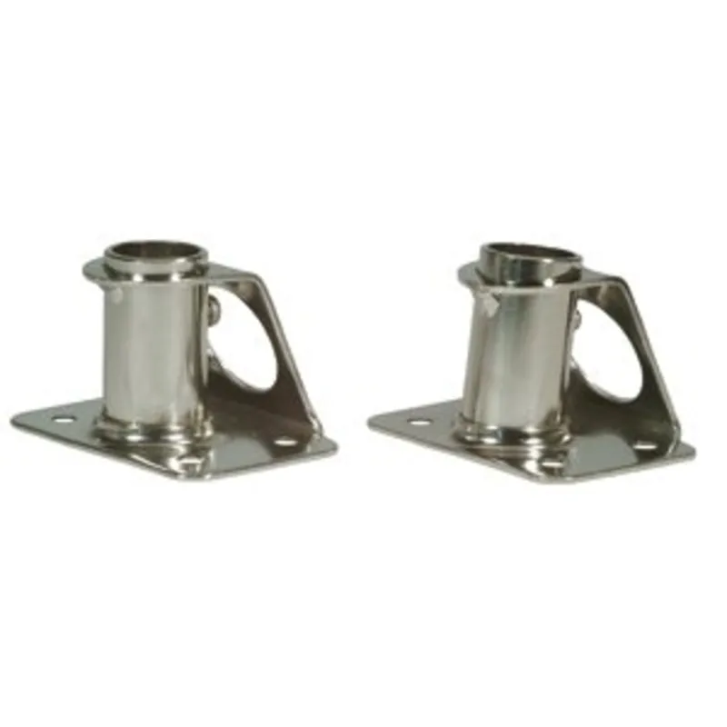 Niro Relingsfuß 85°, Fußplatte L=65mm, B=70-90mm, Ø25mm