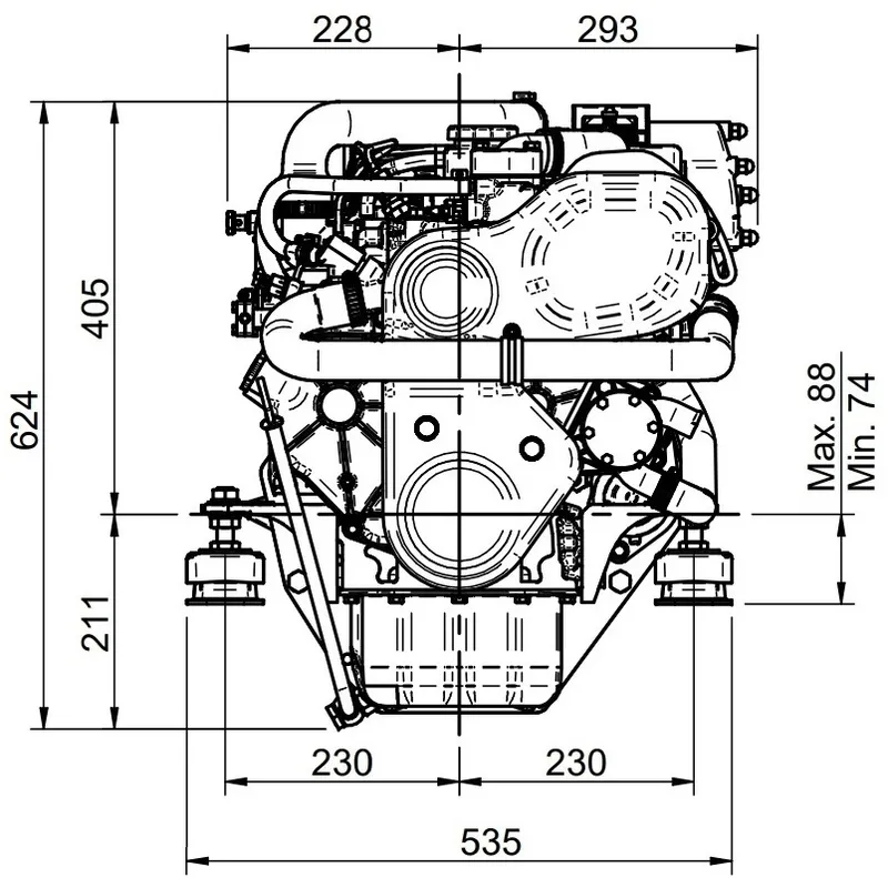 Solé Schiffsdiesel Mini 55 Turbo mit Technodrive Wendegetriebe Tmc260, R=2.00:1
