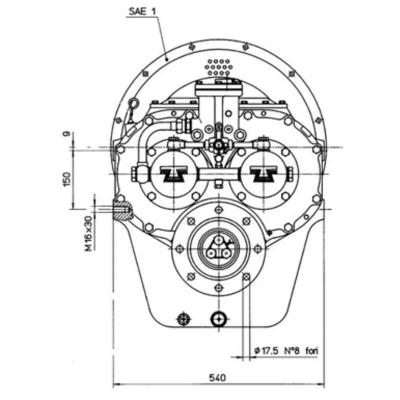 Technodrive Hydraulisches Wendegetriebe Tm360, R=5,00:1