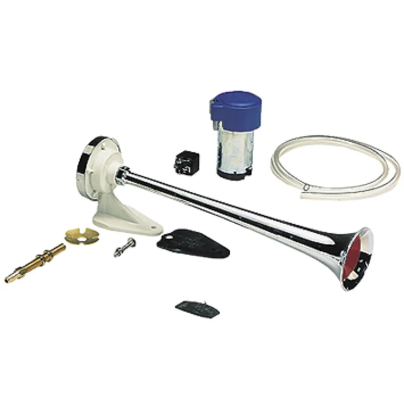 Kunststoffverchromtes Signalhorn mit Kompressor, Einklang, L=390mm, 12v (108db(A)-326hz)