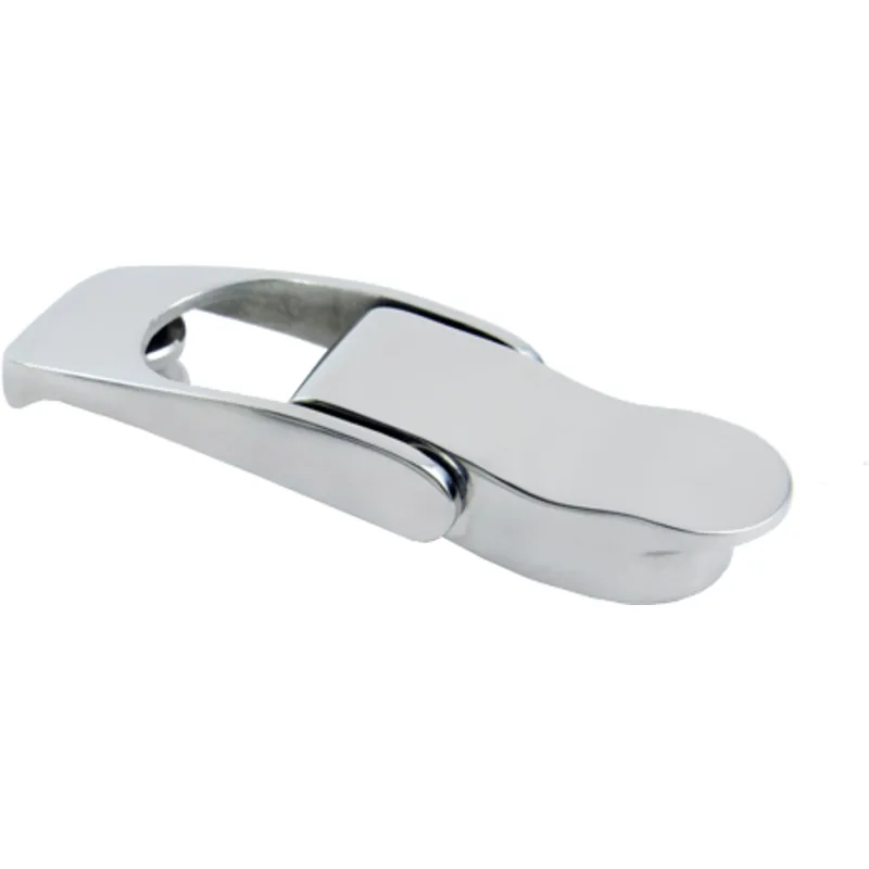 Niro Backskistenverschluß mit Federendem Bügel, A=82mm, B=25mm, C=15mm