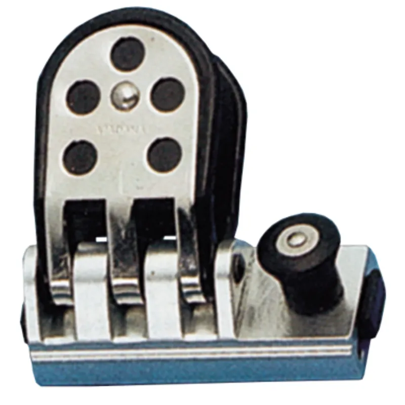 Aluminium Genuaschlitten mit Seitenbacken, Verstärkt mit Niro, für T-Schiene 26x4mm, Max. Schot Ø14mm