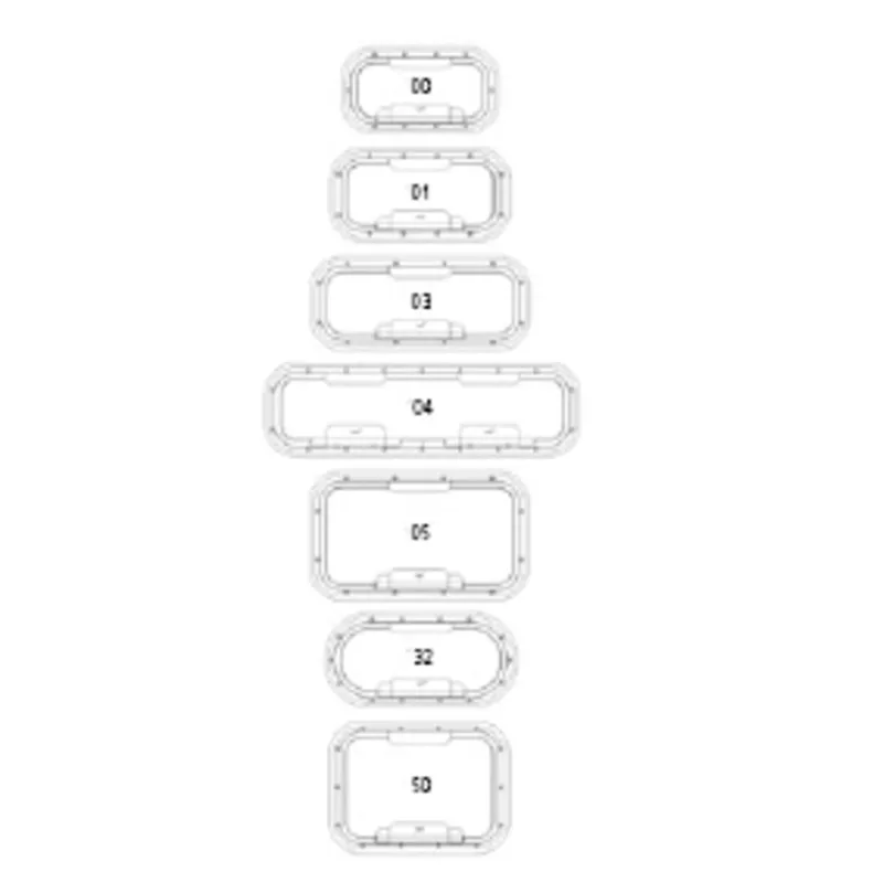 Goïot Bullauge, aufklappbar, Modell 'Opal 03', für Wandstärken 5-33mm, Außenmaße 451x193mm