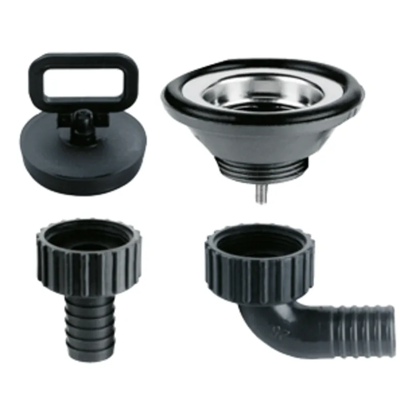 Kunststoff Rechtwinkliger Anschluss, 1-1/4", mit Rechteckigem Schlauchanschluß Ø25mm