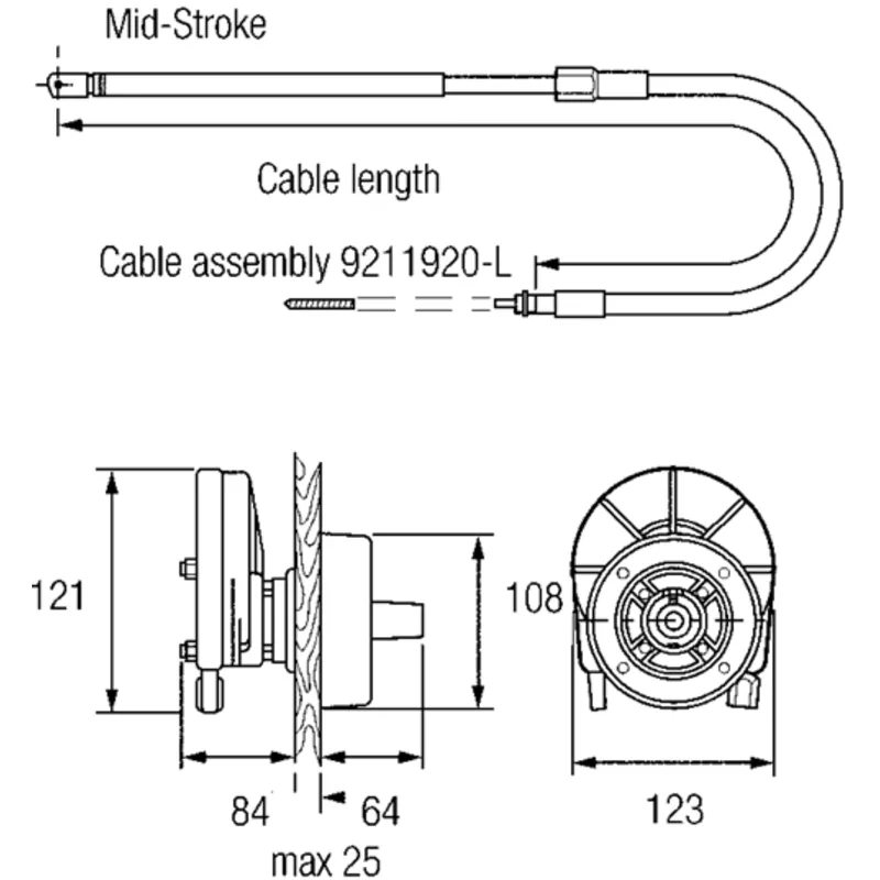 Seastar Steuerkopf 'Nfb' 4.2 Rotary