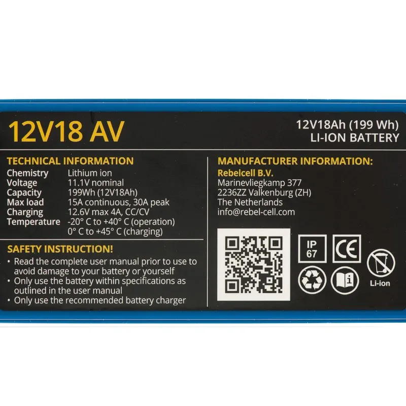 Rebelcell 12V18 AV Li-Ion Akku (199 Wh)