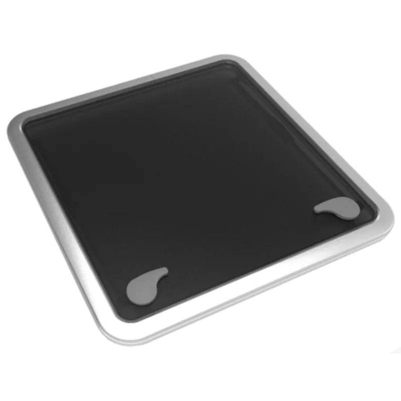 Goïot Aluminium Luken Modell 'Opal 22', Satin, Abm. Ø572mm, Lochmaß Ø518mm, Rahmen 15mm