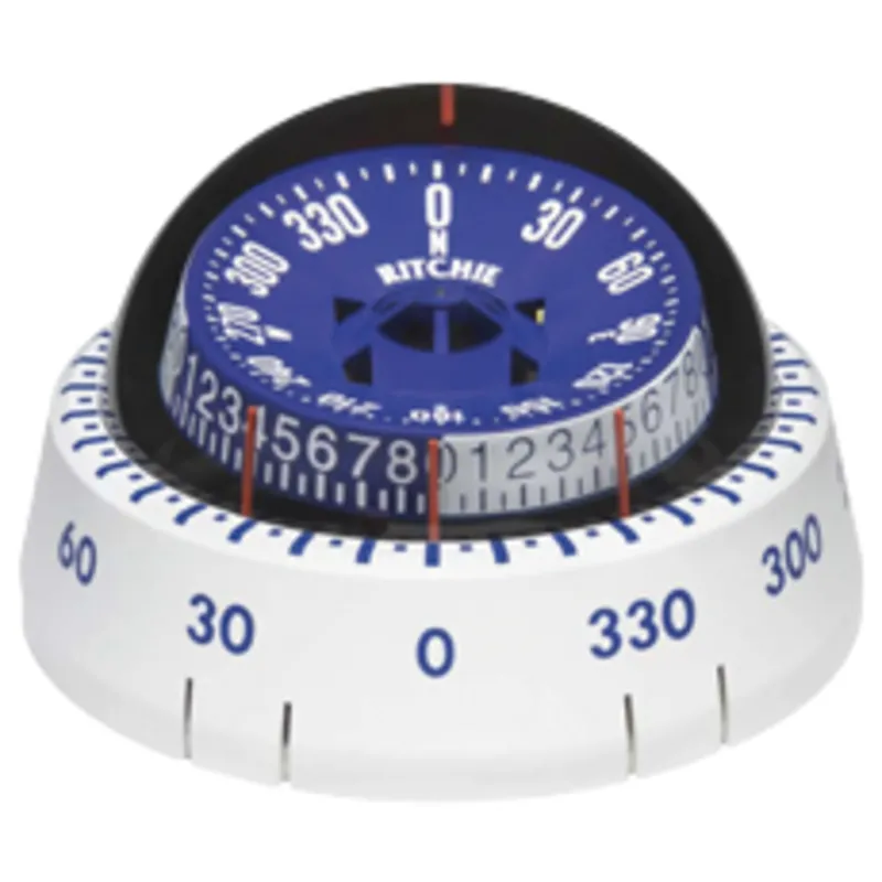 Ritchie Kompass Modell 'Tactician Xp-98w', Aufbaukompass, Rose Ø76,2mm/5°, Weiß
