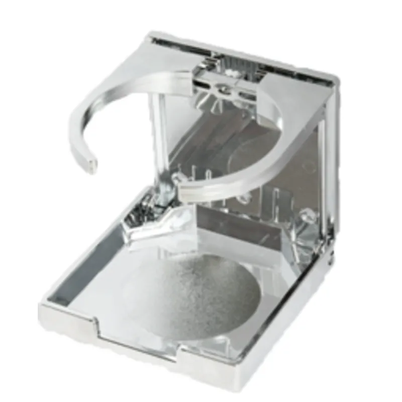 Kunststoff Getränkehalter, Klappbar, A=104mm, B=98mm, C=94mm, Verchromt