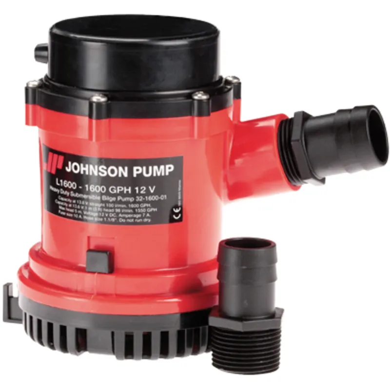 Johnson Pump L-Serie Bilgepumpe L1600, 24v/3,5a, 100l/Min, Schlauchanschluss 1-1/8" & 1-1/4"