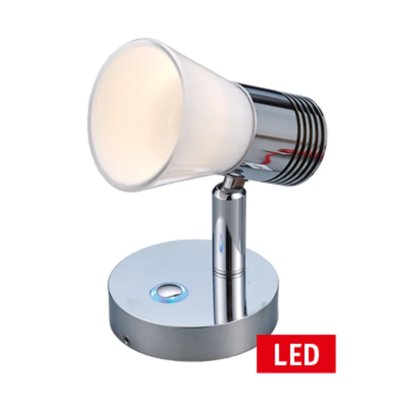 Led Wand-Leselampe, 10-30v, Aluminium, D=78mm, H=101mm, Dimmbar mit Schalter