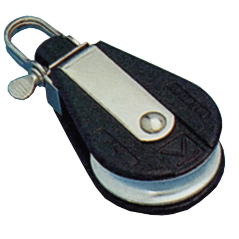 Kunststoff Drahtseilblock für Ø4mm Drahtseil mit Aluminiumscheibe