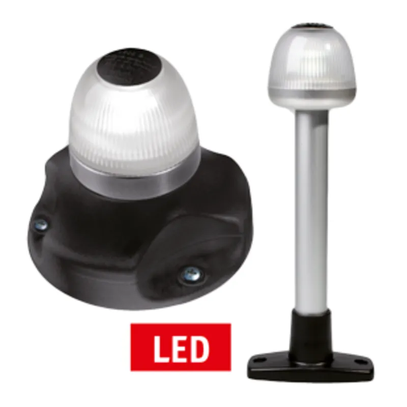 Hella Naviled Vollkreis, Rundumlicht Weiß, 9-33v, 360°, Bsh-2nm, Weißer Fuß, Ø90mm, H=83mm