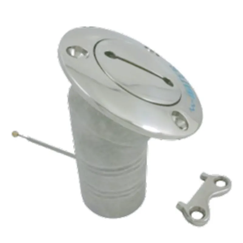 Niro Deckeinfüllstütze 'Petrol', Schlauchanschluss Ø38mm, Flansch Ø76mm, 30° Modell