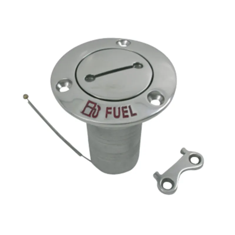 Niro Deckeinfüllstütze 'Fuel', Schlauchanschluss Ø38mm, Flansch Ø76mm, 0° Modell