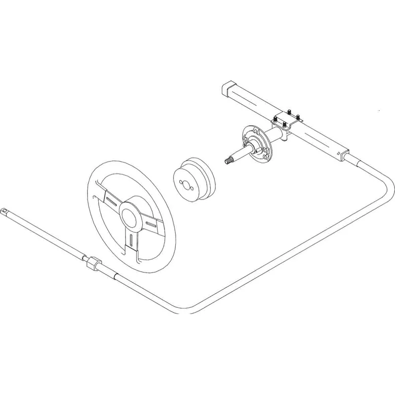Seastar 90° Montagesatz mit Bremse für Steuerkopf