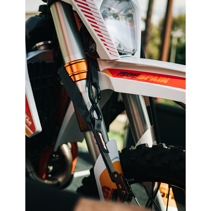 Speedstrap 25mm Cam-Lock Spannband mit S-Haken und Soft-Schlaufe (2er- Pack) - Schwarz