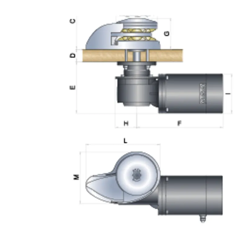 Ankerwinde Vertikal, Modell 'Corse', 8mm, 12v, 700w, Ohne Spillkopf