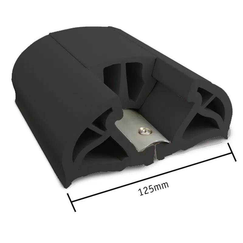 PVC stootlijst 'Bumper', B=125mm, zwart 12M