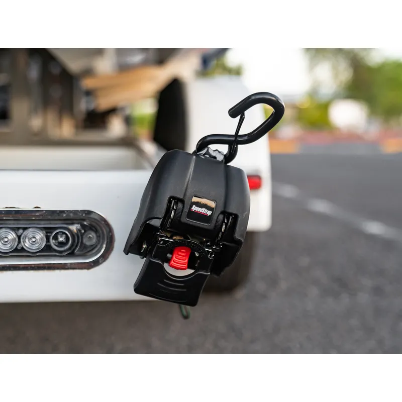 Speedstrap Stahl-Spanngurte, automatisch aufrollbar, mit Snap S-Haken (2er-Pack)