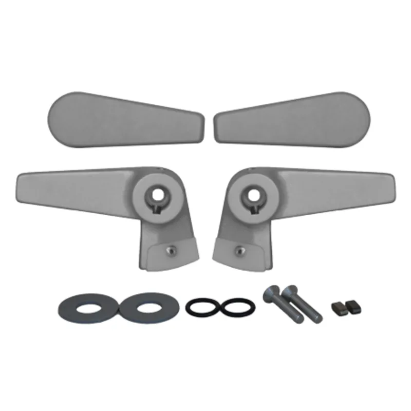 Goïot Cristal Aluminium Interieur/Exterieur Hebel (Satz Von 2 Stück)