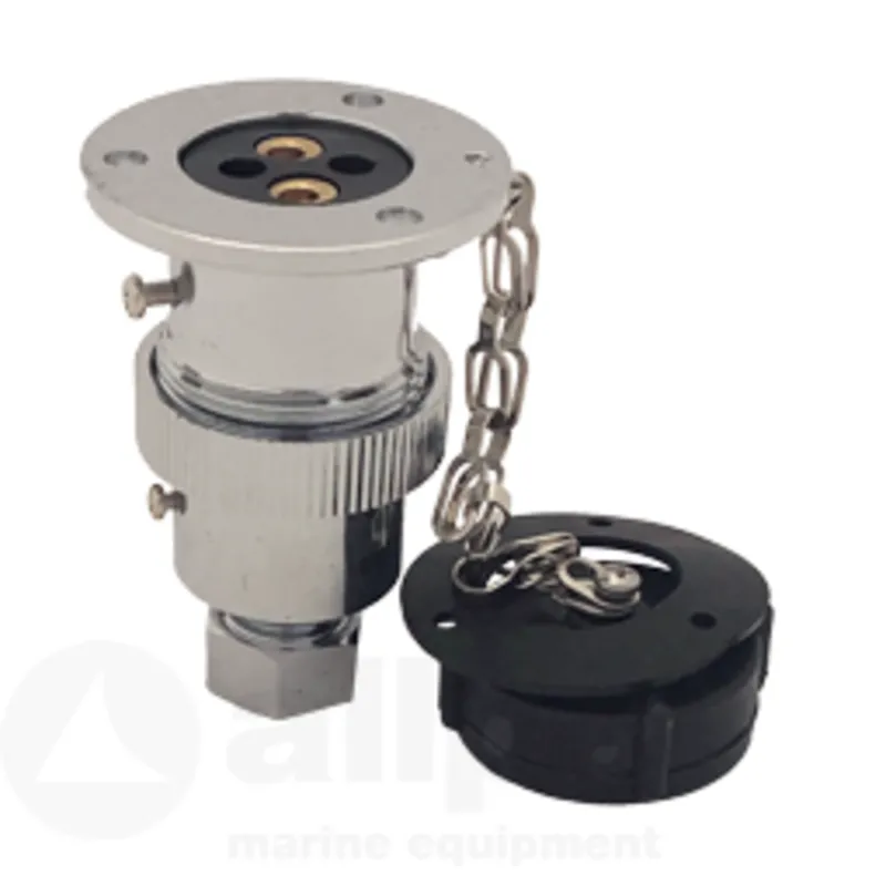 Messing-Verchromter Wasserdichter Stecker, 5a, 3-Anschlüsse, Komplett mit Deckel