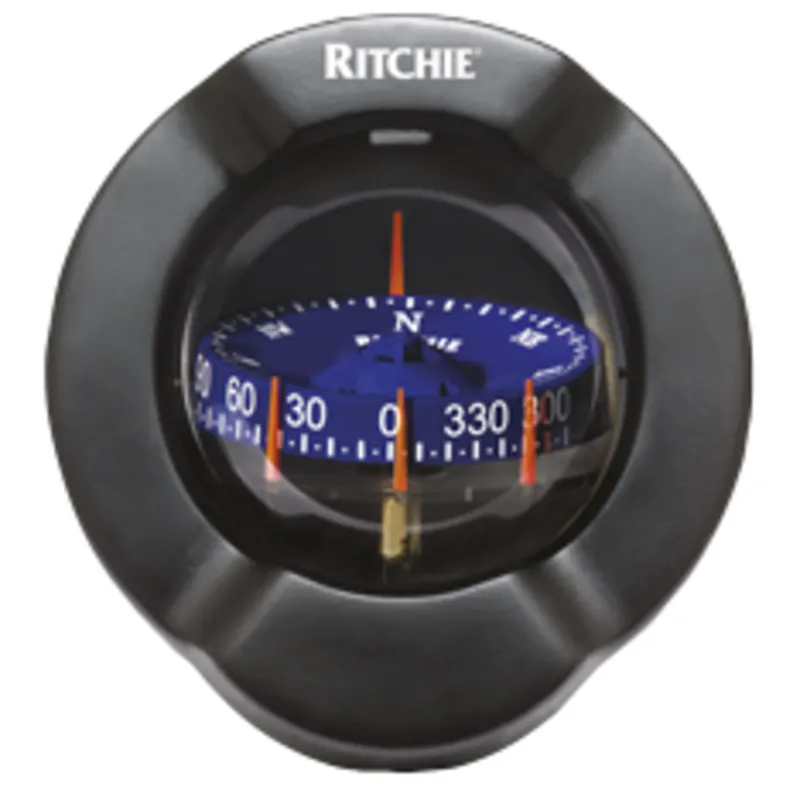 Ritchie Kompass Modell 'Venture Sr-2', 12v, Schotkompass, Ø93,5mm/5°, Schwarz, mit Krängungsmesser