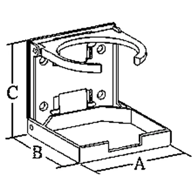 Kunststoff Getränkehalter, Klappbar, A=104mm, B=98mm, C=94mm, Weiß